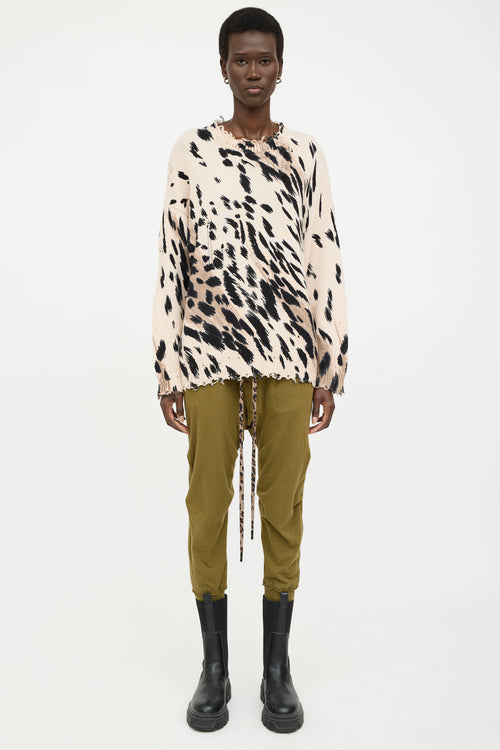 R13 Distressed Pattern Knit Sweater