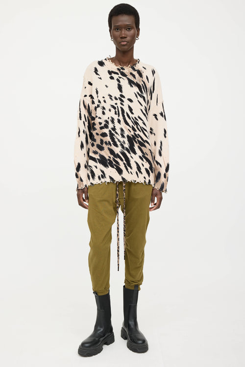 R13 Distressed Pattern Knit Sweater