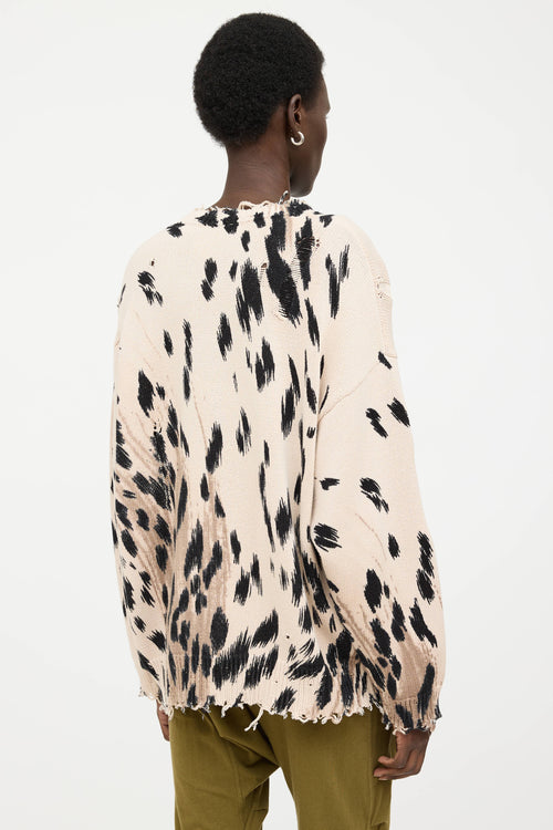 R13 Distressed Pattern Knit Sweater