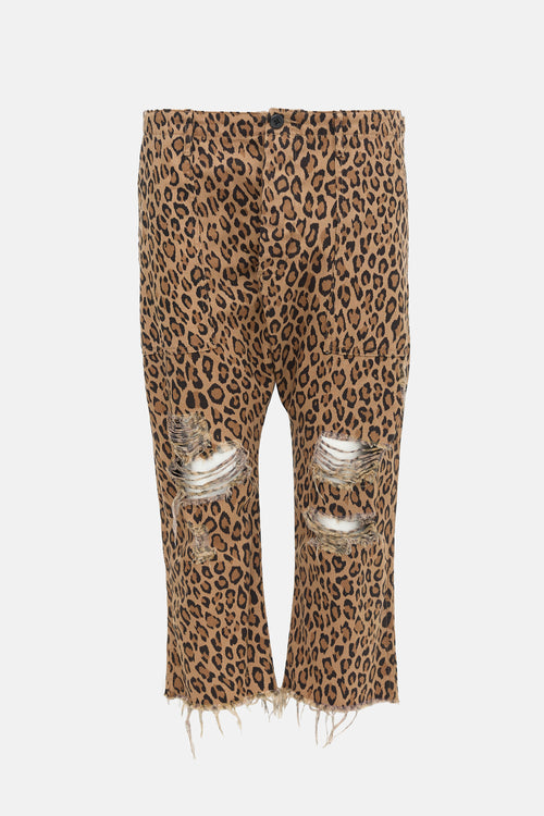 R13 Patterned Cropped Utility Pant