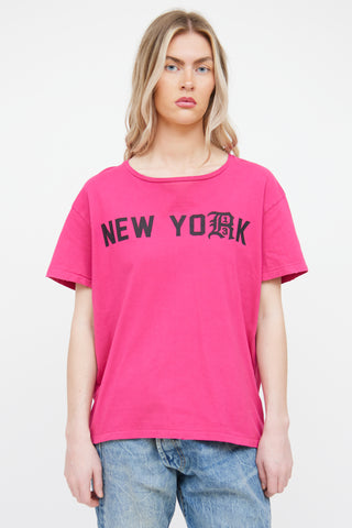 R13 Pink & Black New York Graphic T-shirt