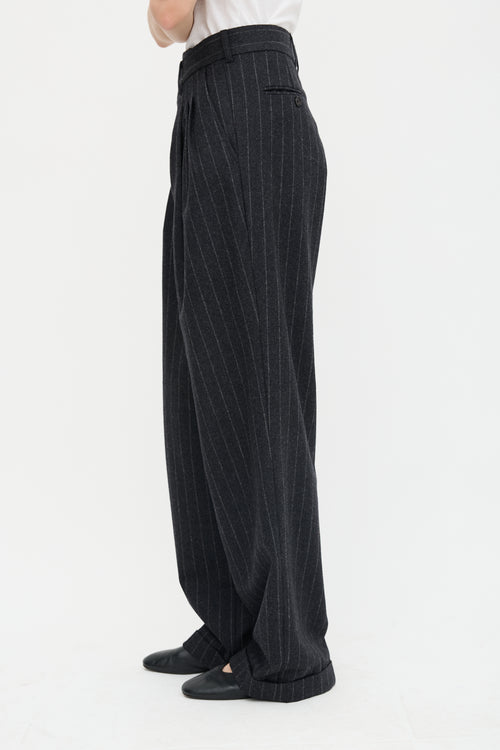R13 Pinstripe Cross Over Trouser