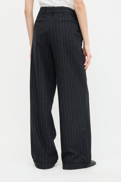 R13 Pinstripe Cross Over Trouser