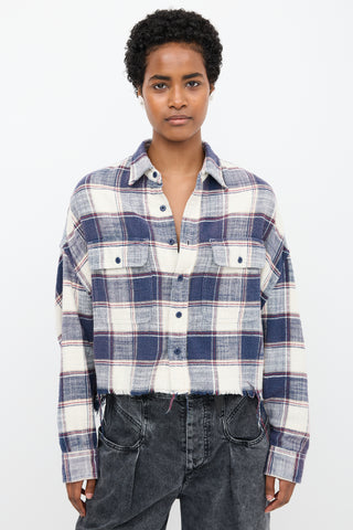 R13 Plaid Cropped Work Shirt