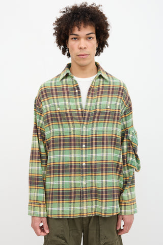 R14 Plaid Multi Pocket Workwear Shirt