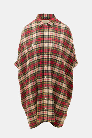R13 Plaid Oversized Boxy Shirt Dress