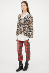 R13 Red & Black Boy Plaid Cropped Jeans