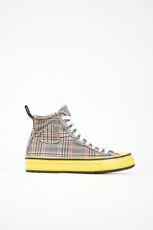 R13 Plaid High Top Sneaker