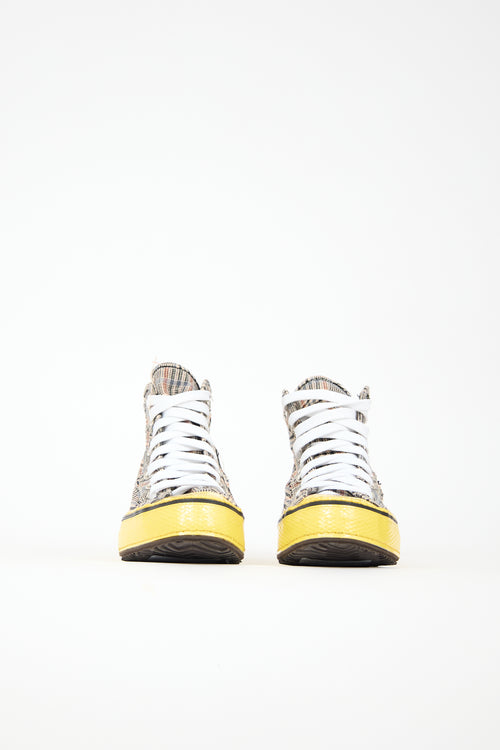 R13 Plaid High Top Sneaker