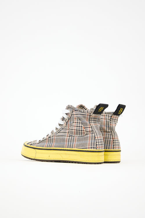 R13 Plaid High Top Sneaker