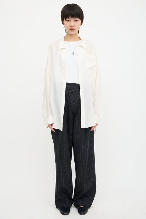 R13 Satin Drop Neck Shirt