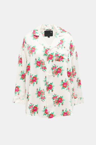 R13 Silk Floral PJ Shirt