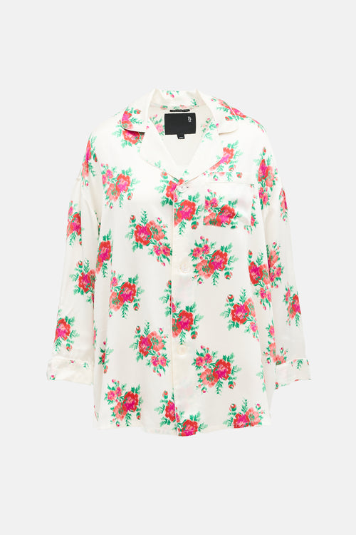 R13 Silk Floral PJ Shirt