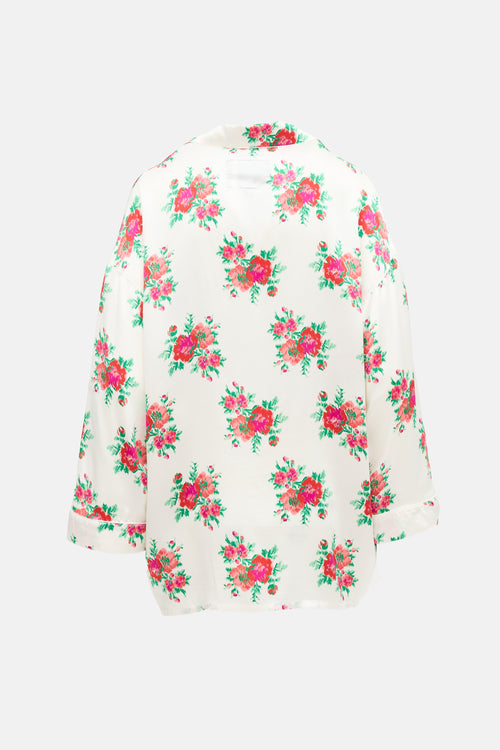 R13 Silk Floral PJ Shirt