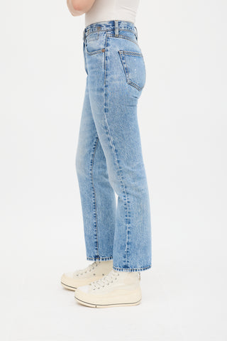 R13 Stone Wash Japser Tex Painted Courtney Slim Jean