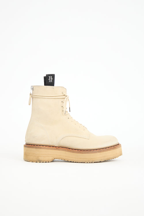 R13 Suede Single Stack Boot
