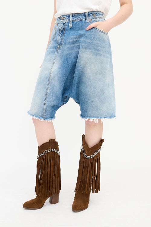 R13 Twister Jean Shorts