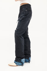 R13 Washed Black Jake Izzy Drop Distressed Jeans