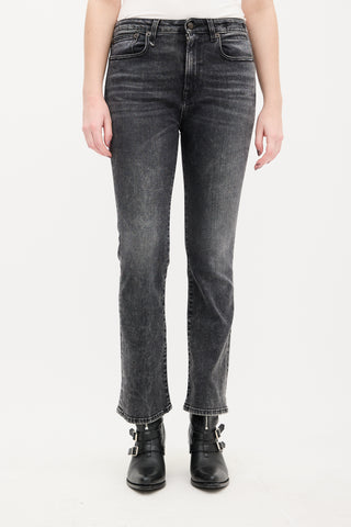 R13 Washed Black Kick Fit Denim