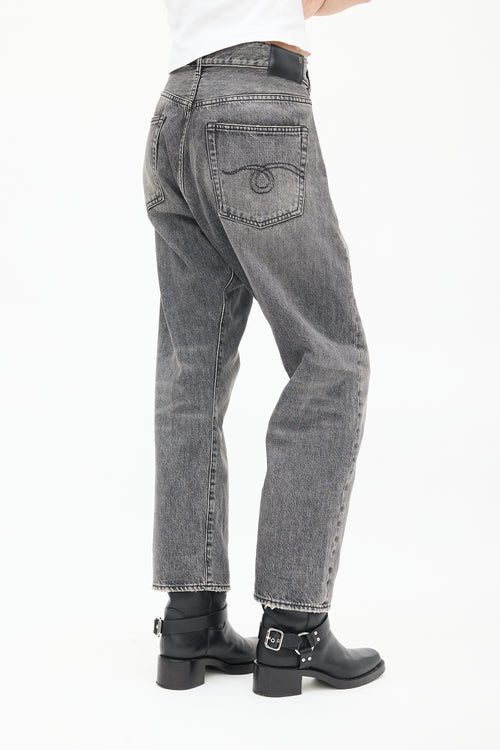 R13 Washed Black Leyton Cross Over Jeans