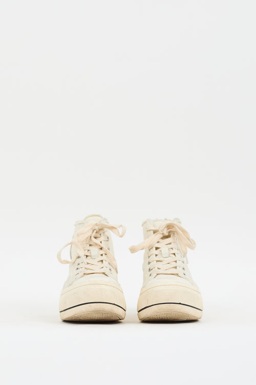 R13 White Canvas Kurt Platform Sneaker