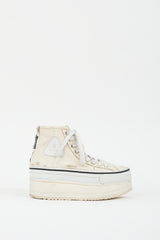 R13 Cream Distressed Courtney Platform Sneaker