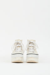 R13 Cream Distressed Courtney Platform Sneaker