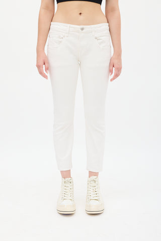 R13 White Denim Boy Skinny  Jeans