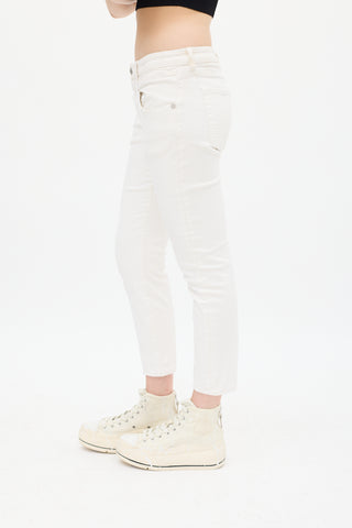 R13 White Denim Boy Skinny  Jeans