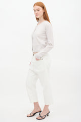 R13 White Kinney Tailor Drop Seat Jeans