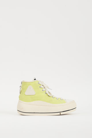 R13 Neon Green & White Kurt Platform Sneaker