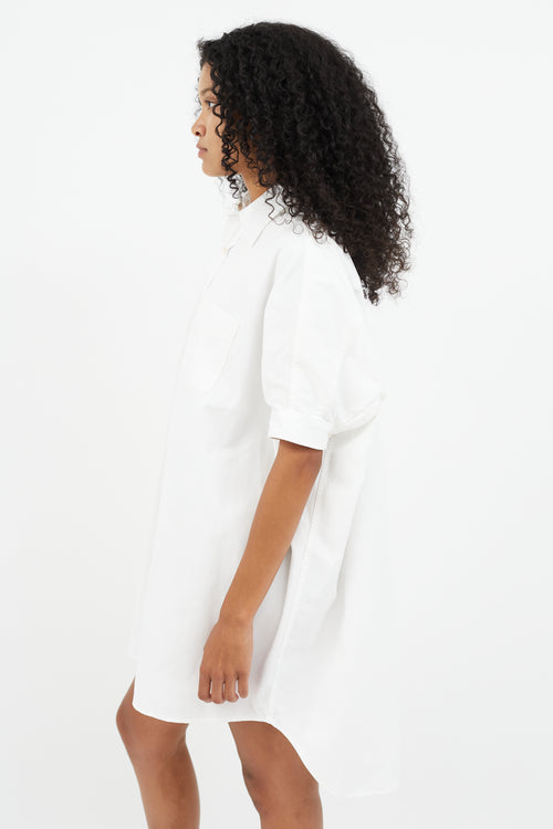 R13 White Short Sleeve Shirt Dress