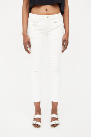R13 White Skinny Jean