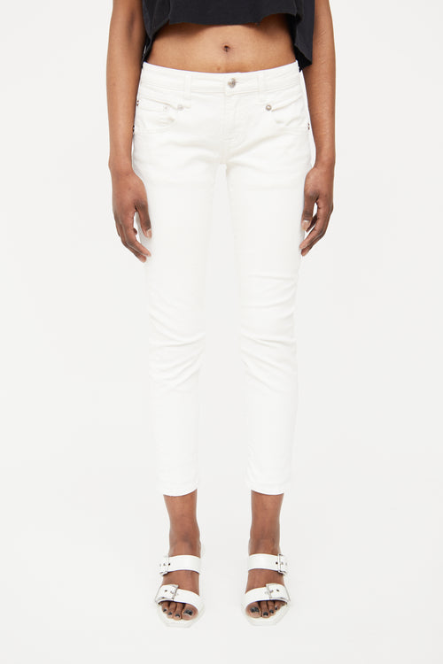 R13 White Skinny Jean