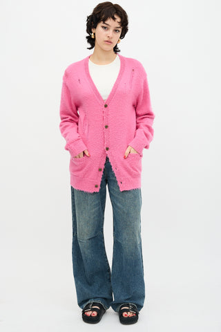 R13 Wool Shaggy Oversized Cardigan