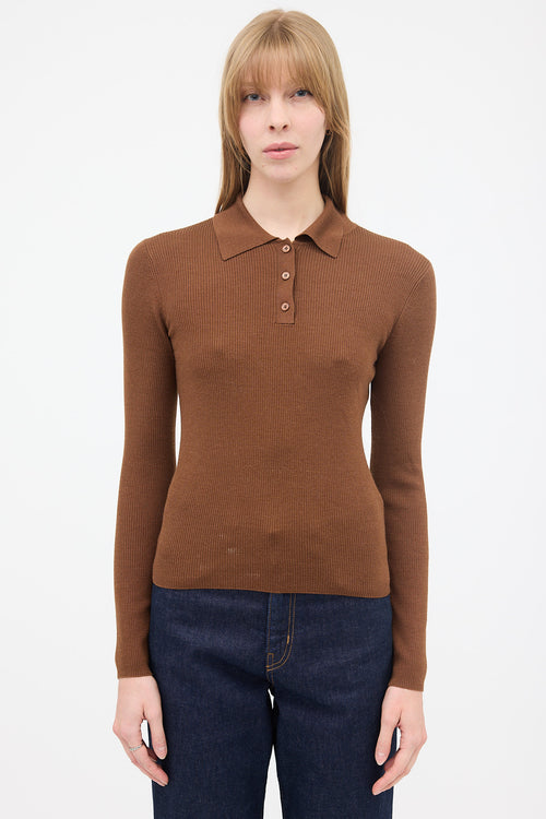 R2W Wool & Silk Polo Sweater