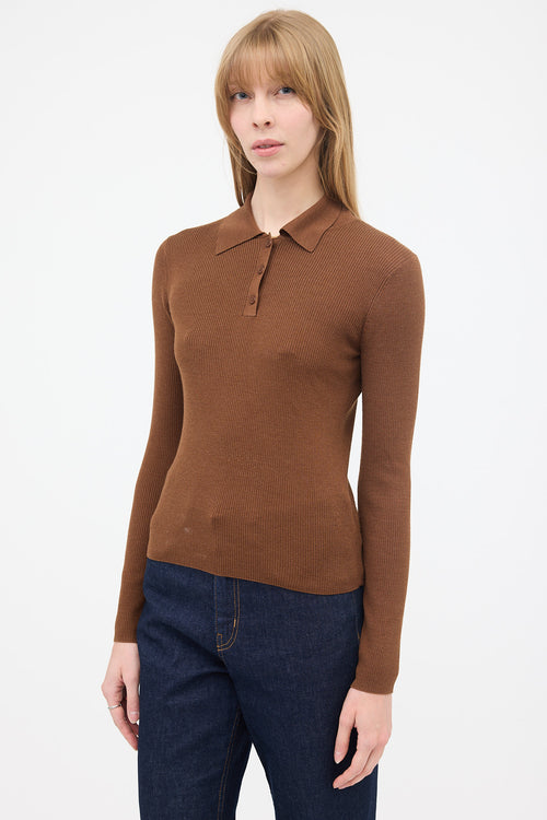 R2W Wool & Silk Polo Sweater