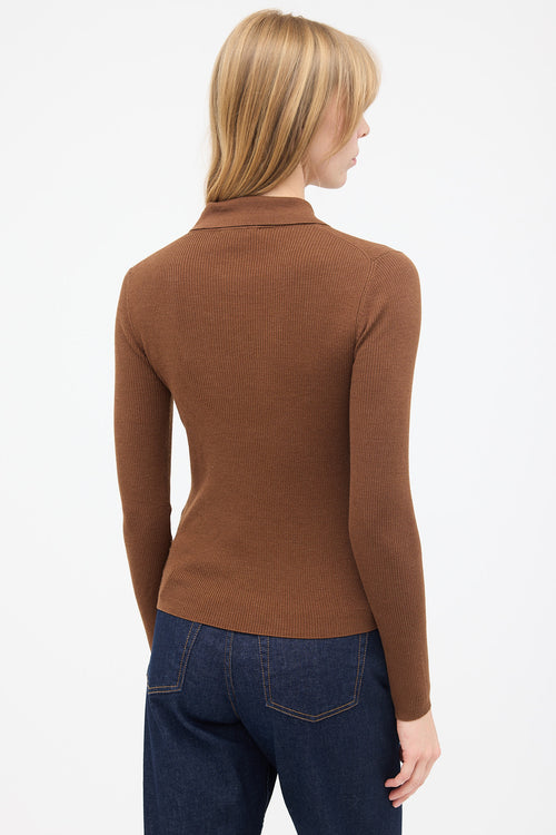 R2W Wool & Silk Polo Sweater