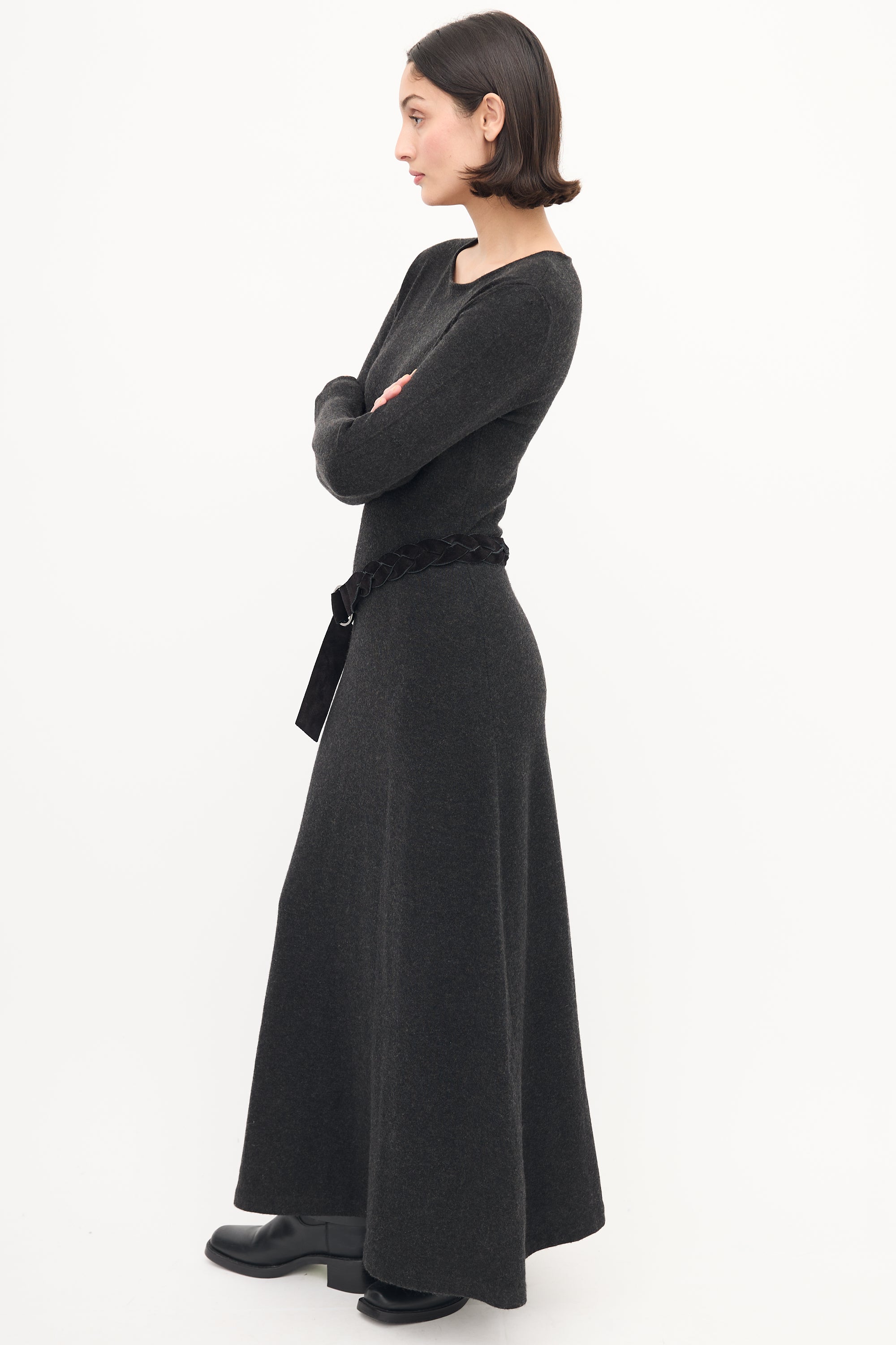 ralph lauren grey sweater dress Polo Ralph Lauren Cashmere Sweater Dress in Gray