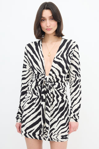 Rat & Boa Black & White Allegra Wrap Dress