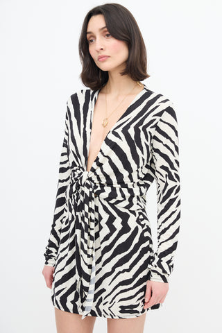 Rat & Boa Black & White Allegra Wrap Dress