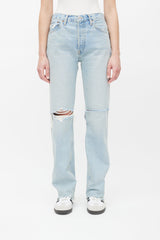 Re/Done Blue Light Wash High Rise Loose Jeans