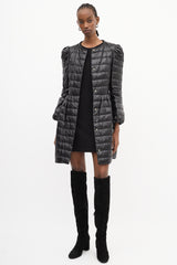 Red Valentino Black Mid Length A-Line Down Puffer Coat