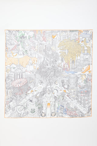 Hermès Silk Animapolis 90 Scarf