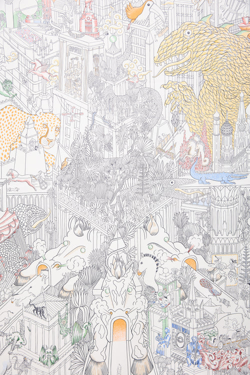 Hermès Silk Animapolis 90 Scarf