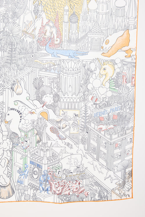 Hermès Silk Animapolis 90 Scarf