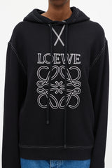 Loewe Black & White Embroidered Logo Hoodie