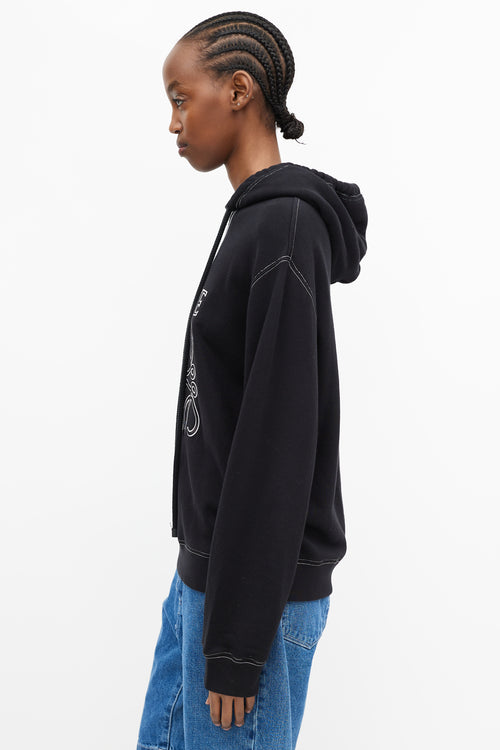 Loewe Black & White Embroidered Logo Hoodie