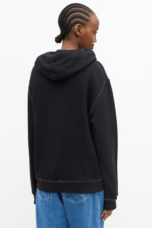 Loewe Black & White Embroidered Logo Hoodie