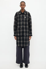 Tibi Wool Plaid Oversized Shirt Jacket